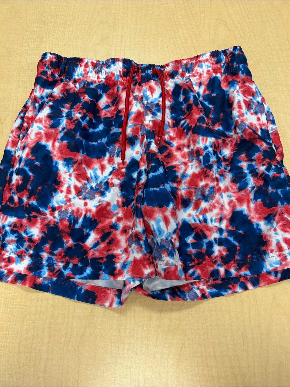 George Red, Navy & White Tie-Dye Swim Shorts size 32/34